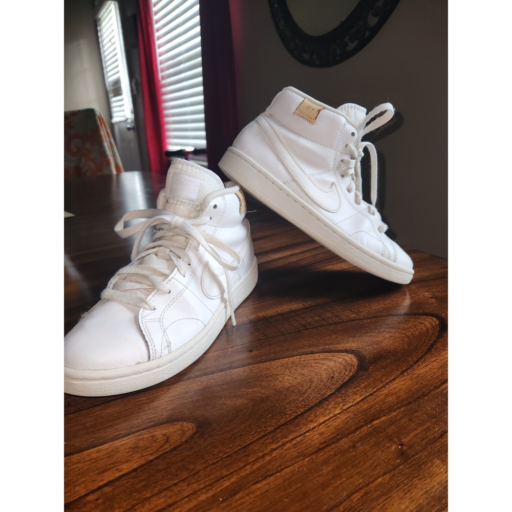 Nike Court Royale 2 Mid Triple White - Women's 6.5 White Leather shoes - Picture 4 of 13